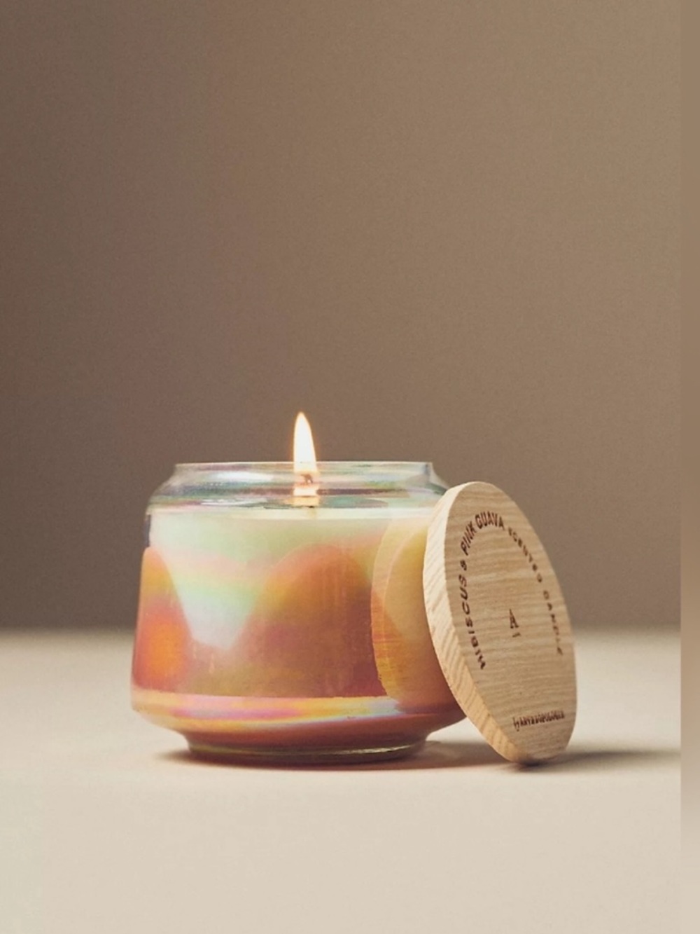 Anthropologie Mini Gather Candle  Strawberry & Blonde Wood